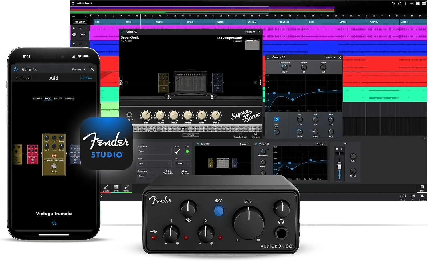 Fender AudioBox GO scheda audio USB-C 24bit/96kHz 2x2