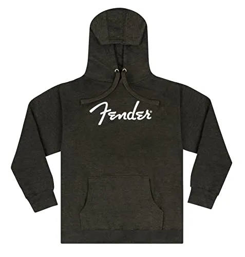Fender Spaghetti Logo Felpa Cappuccio M grigia melange