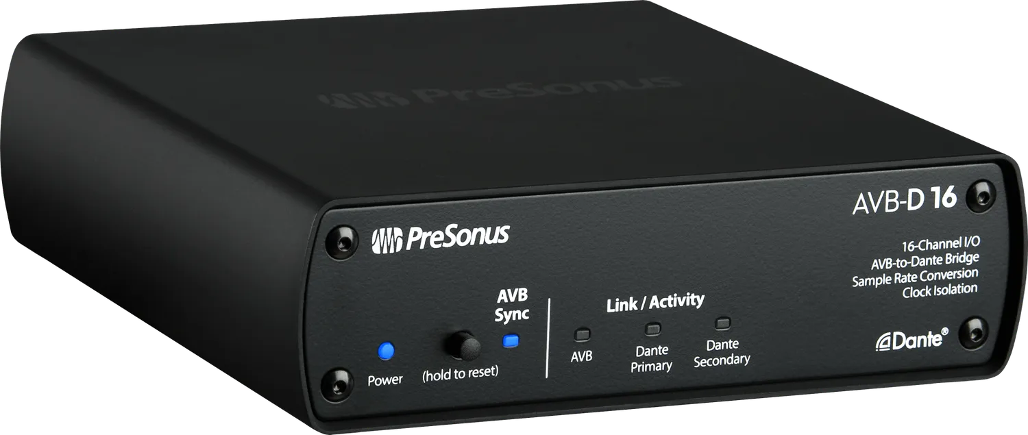 PreSonus AVB-D16 bridge AVB-Dante 16x16 canali
