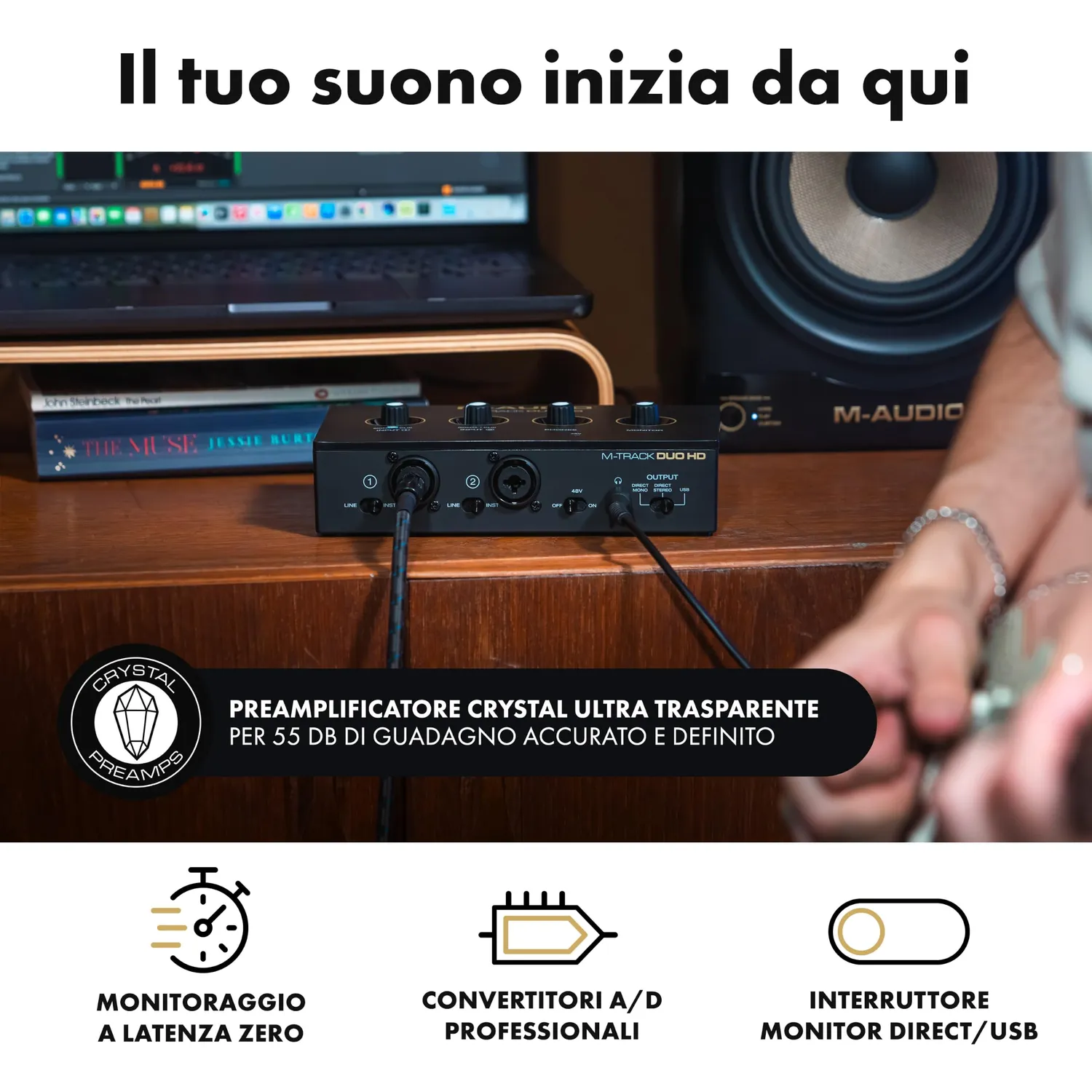M-Audio M-Track Duo HD scheda audio pack con cuffie e microfono 192 kHz