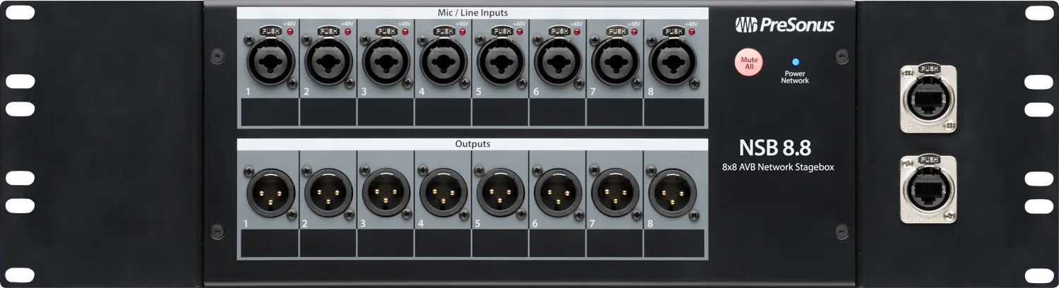 PreSonus NSB 8.8 stage box AVB 8 ingressi palco