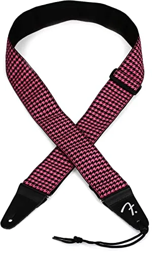 Fender Houndstooth Tracolla Chitarra Rossa Jacquard 5cm
