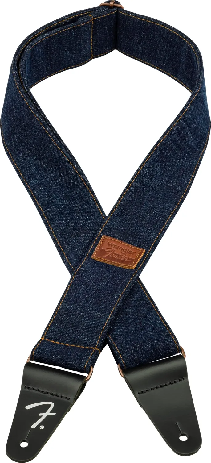 Fender x Wrangler tracolla chitarra denim indaco regolabile