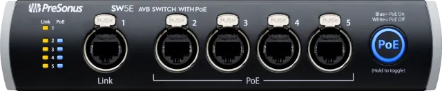 PreSonus SW5E AVB switch di rete PoE 5 porte