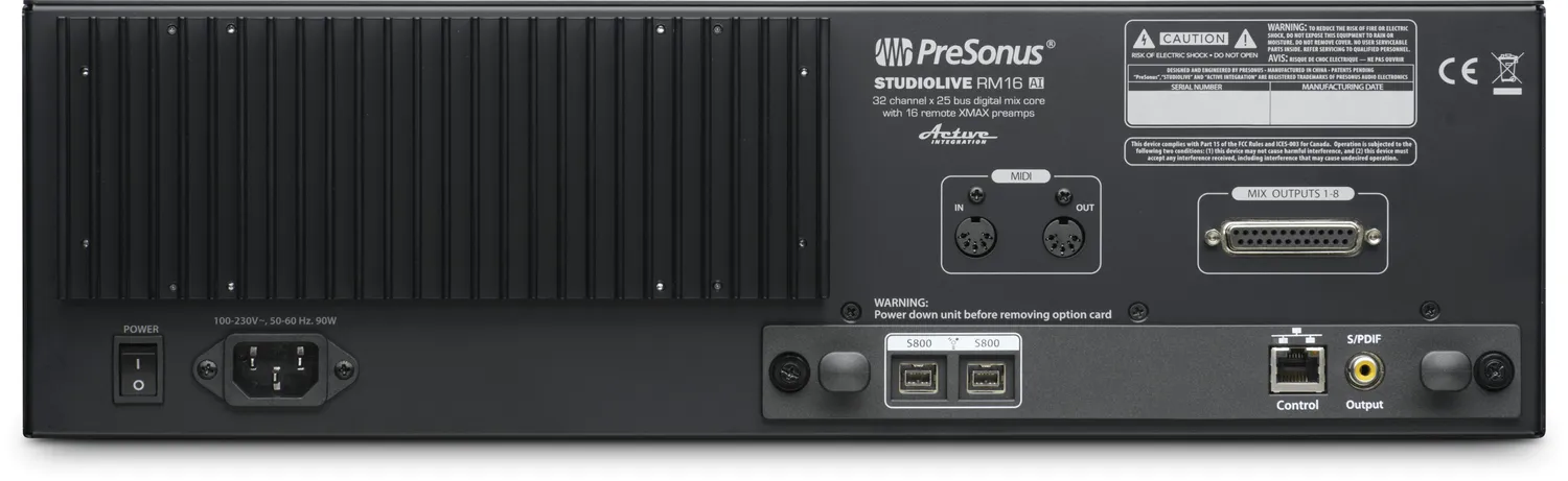 PreSonus StudioLive RM16AI mixer digitale rack 32 canali