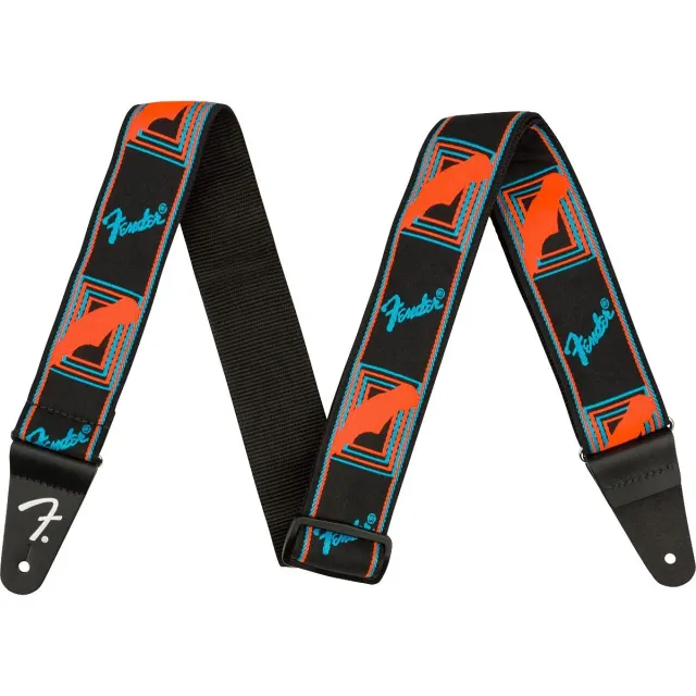 Fender Neon Monogrammed tracolla chitarra blu arancio 5 cm