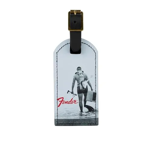 Fender Vintage Surfer Etichetta Bagaglio pelle nera
