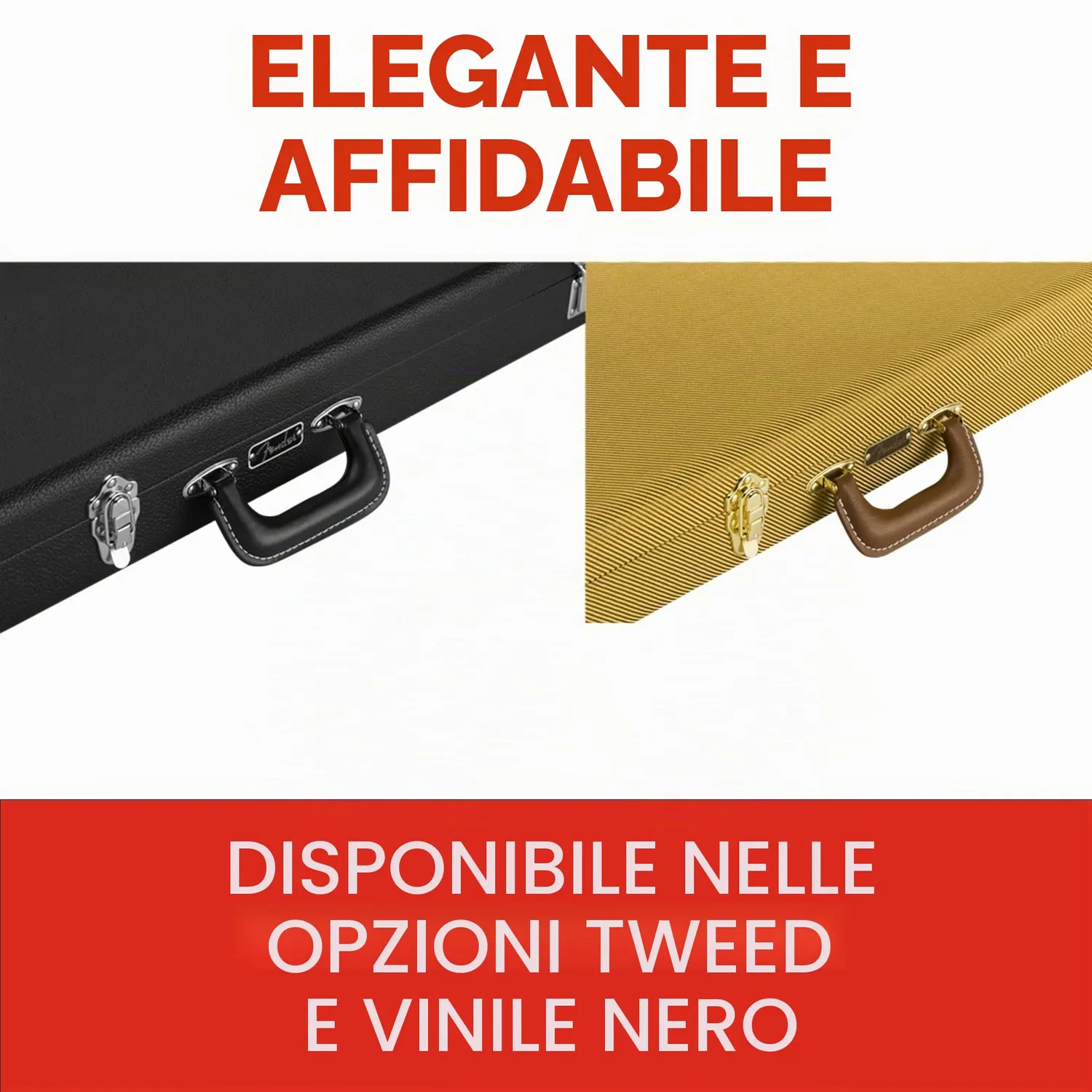 Fender Classic Series custodia rigida Strat Tele nera legno
