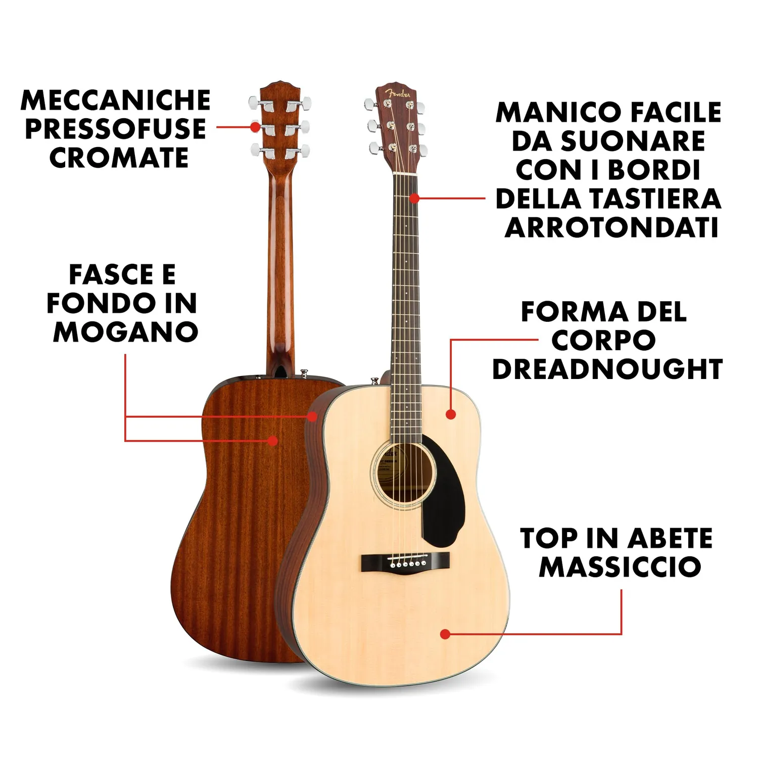 Fender CD-60S chitarra acustica dreadnought natural