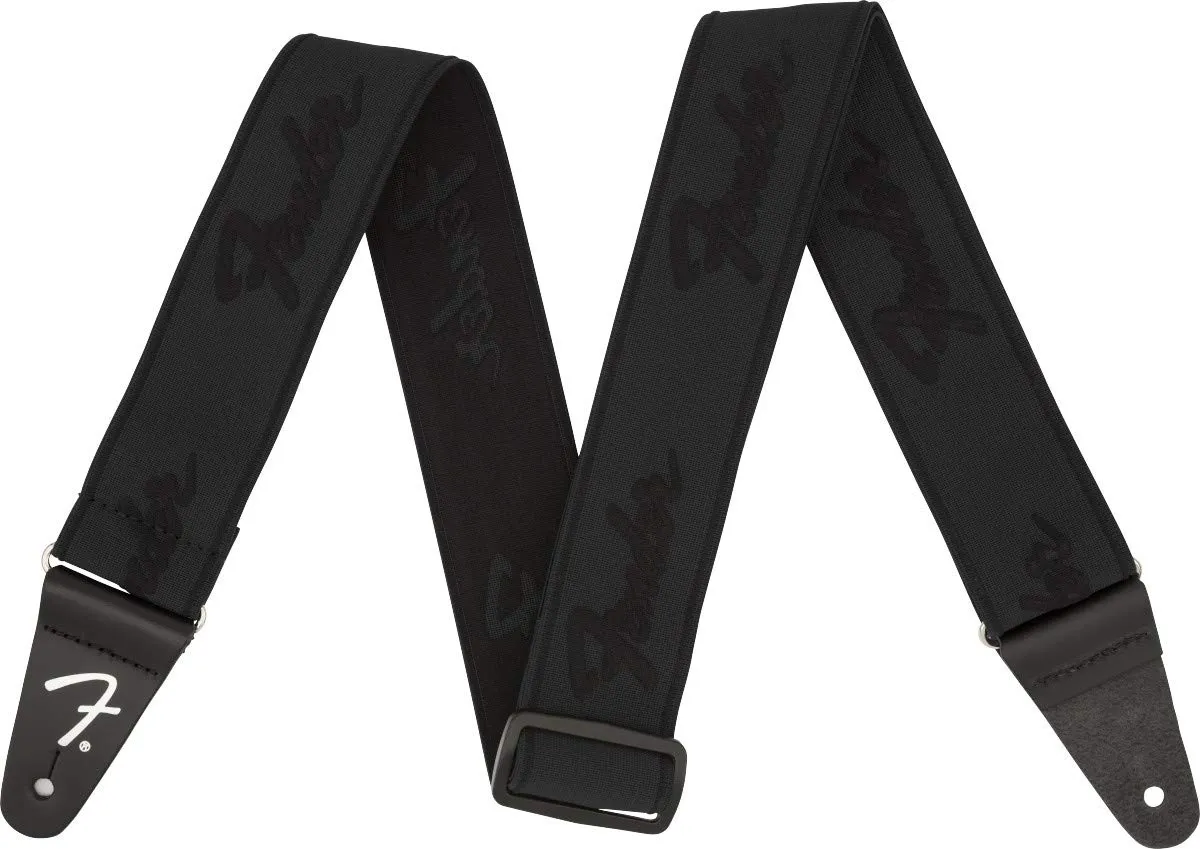 Fender Running Logo tracolla chitarra 2" nera