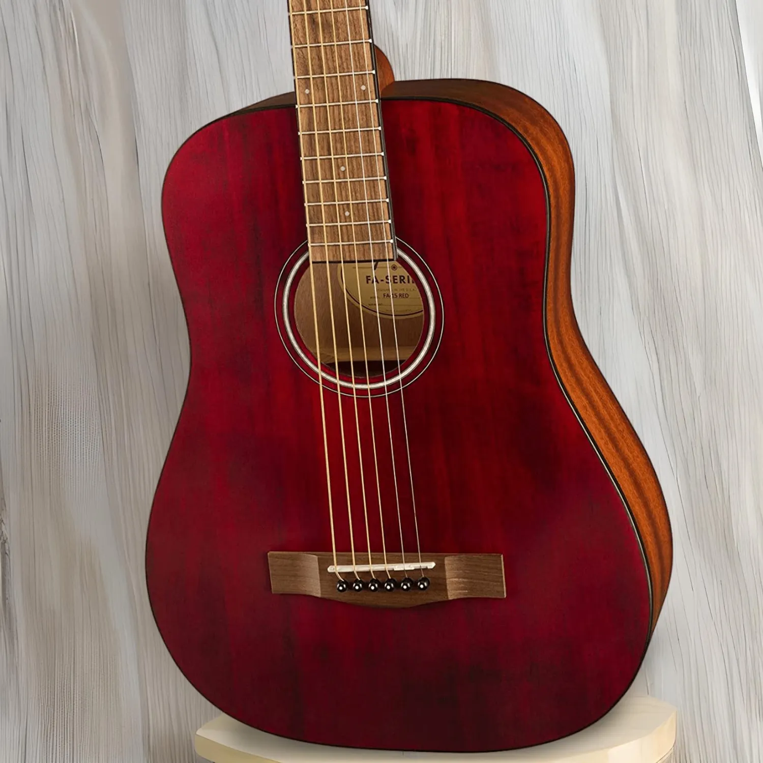 Fender FA-15 chitarra acustica 3/4 rossa con custodia