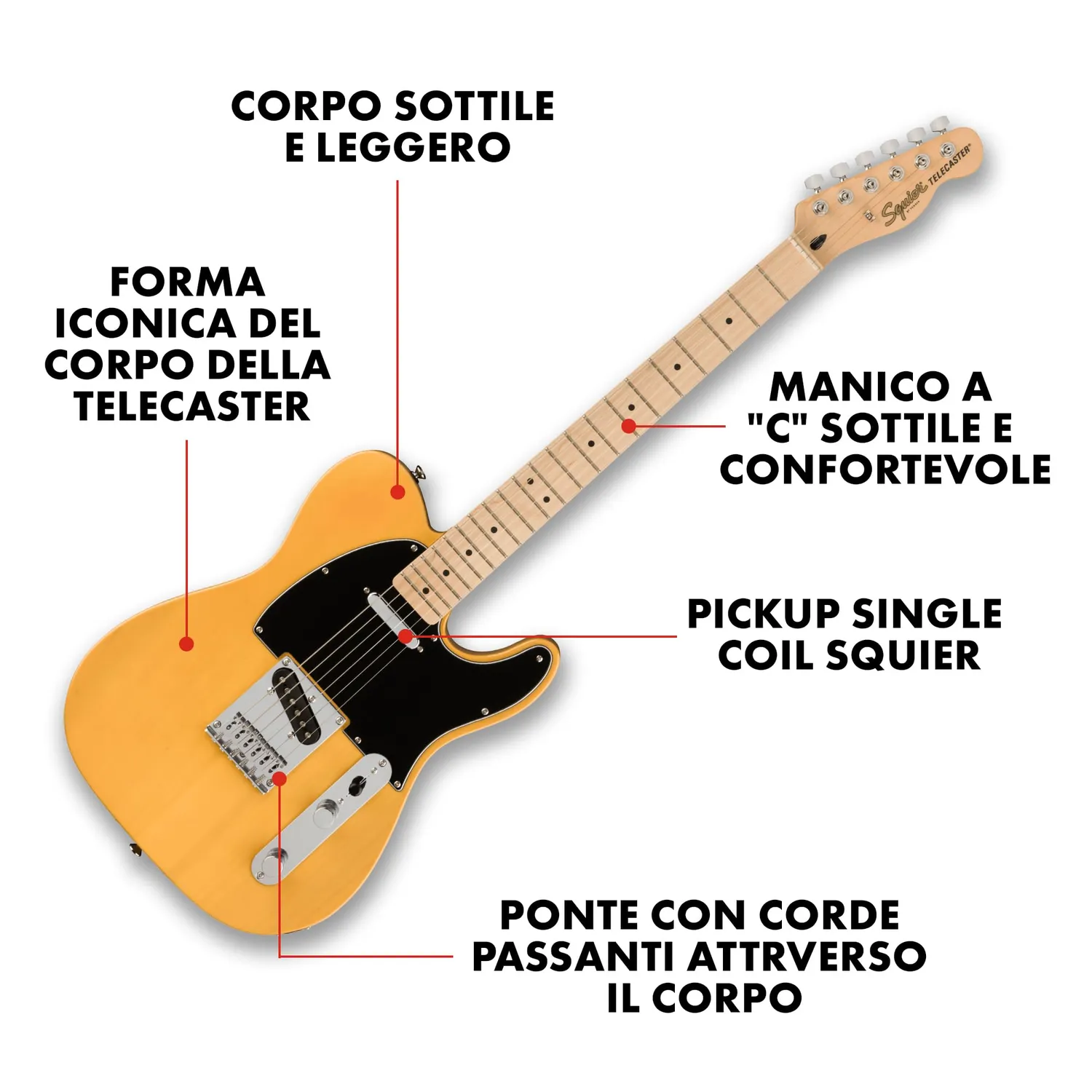 Squier Affinity Telecaster chitarra elettrica Butterscotch Blonde