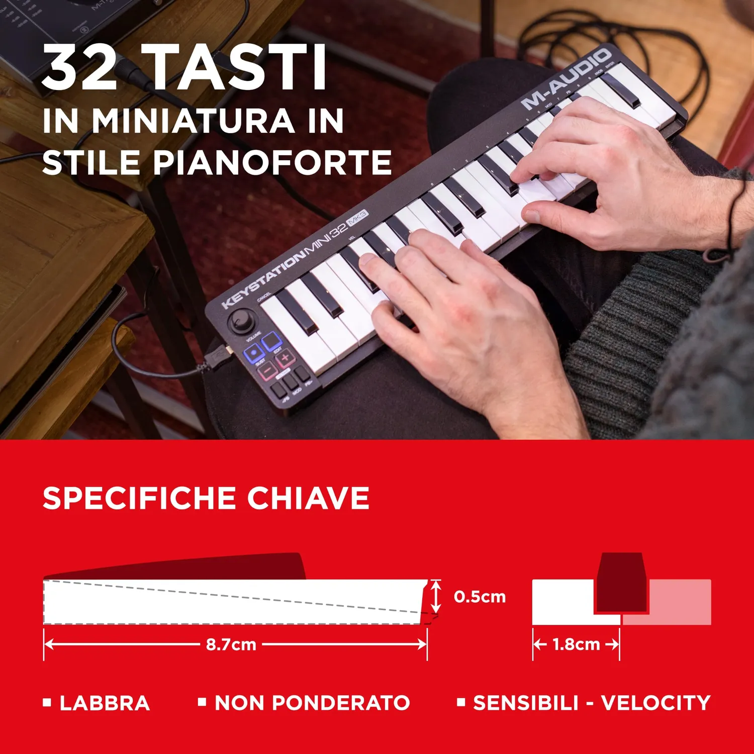 M-Audio Keystation Mini 32 MK3 tastiera MIDI USB 32 tasti