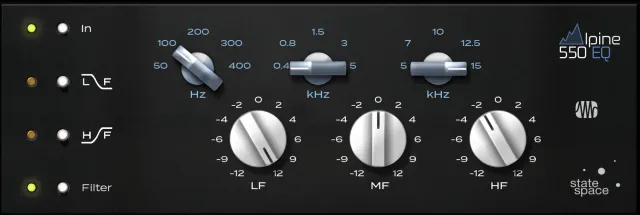 PreSonus Alpine EQ-550 plugin EQ vintage 3 bande