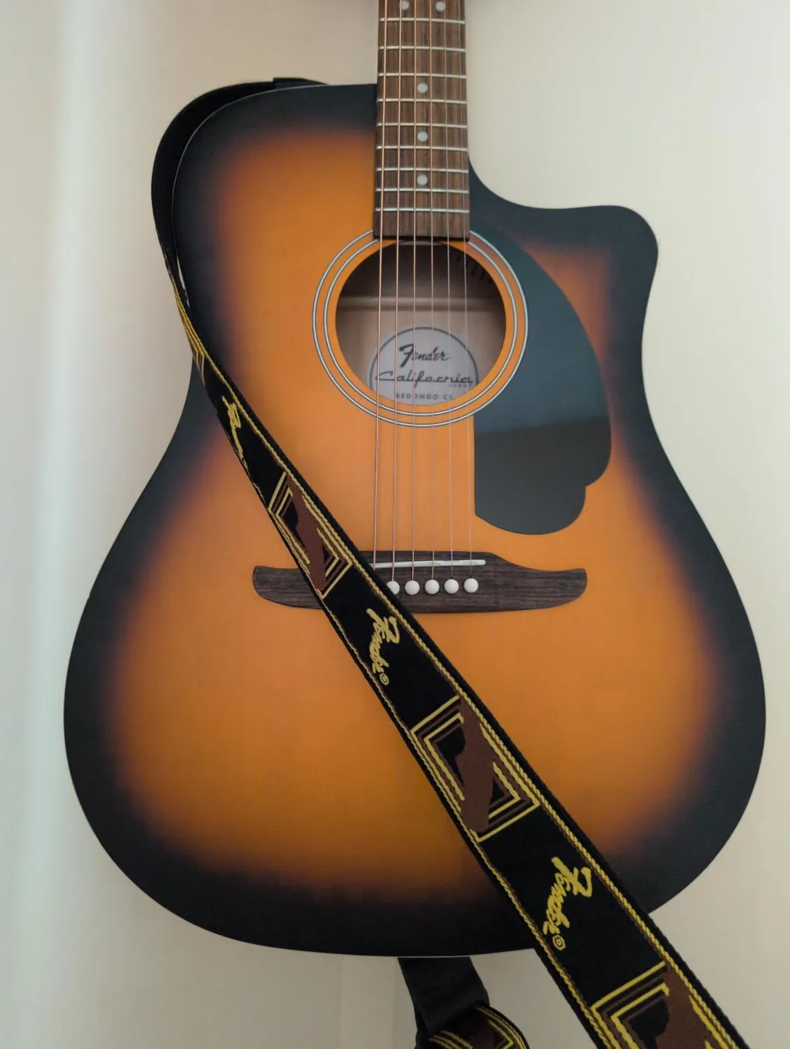 Fender Monogram Tracolla Chitarra 2" Nero Grigio intrecciata
