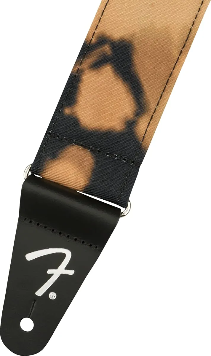 Fender Tie Dye Acid Wash tracolla chitarra nylon nera 5 cm