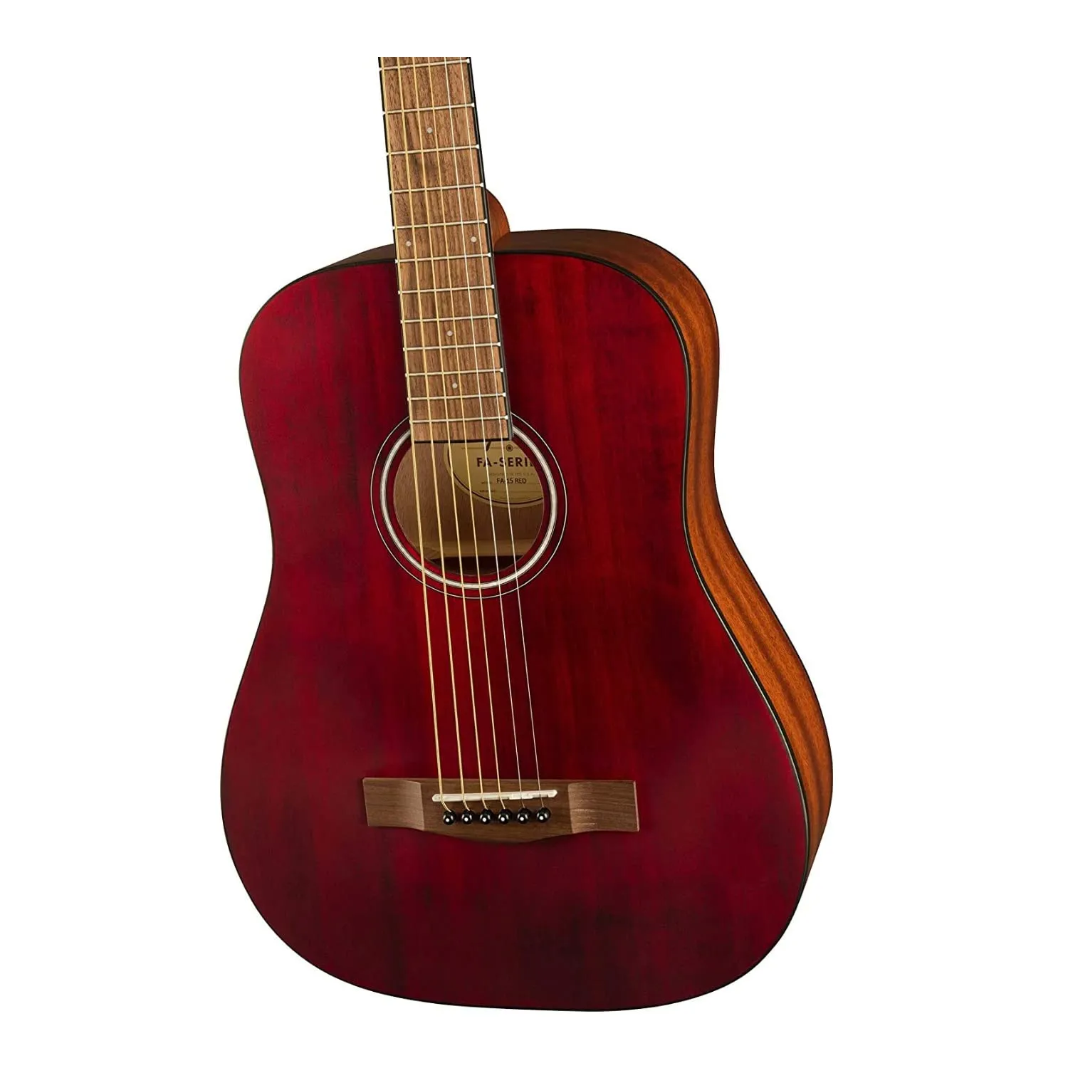 Fender FA-15 chitarra acustica 3/4 rossa con custodia