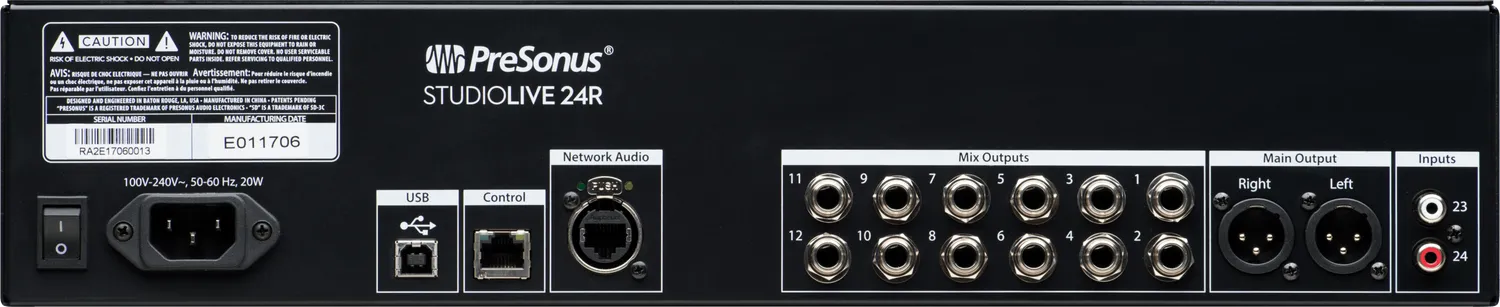 PreSonus StudioLive 24R mixer rack digitale 24 canali