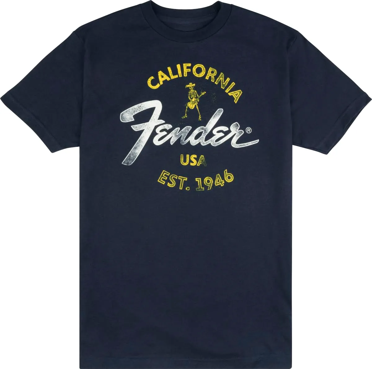 Fender Baja Blue t-shirt chitarra blu uomo XXL