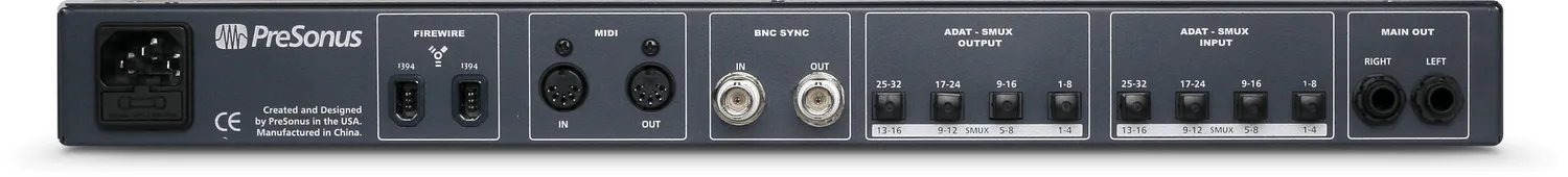 PreSonus FireStudio Lightpipe interfaccia audio FireWire 32 canali ADAT