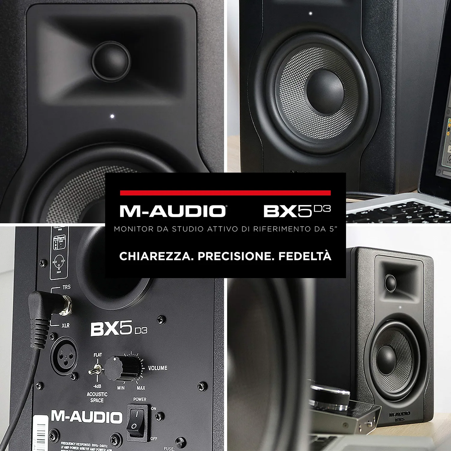 M-Audio BX5 D3 monitor studio 5" 100W Kevlar singolo