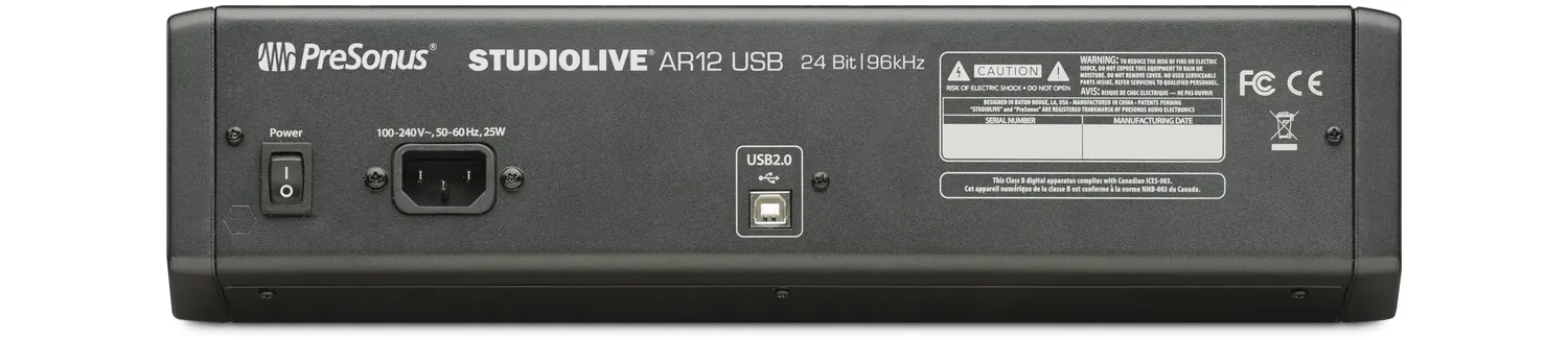 PreSonus StudioLive AR12 USB mixer 14 canali Bluetooth