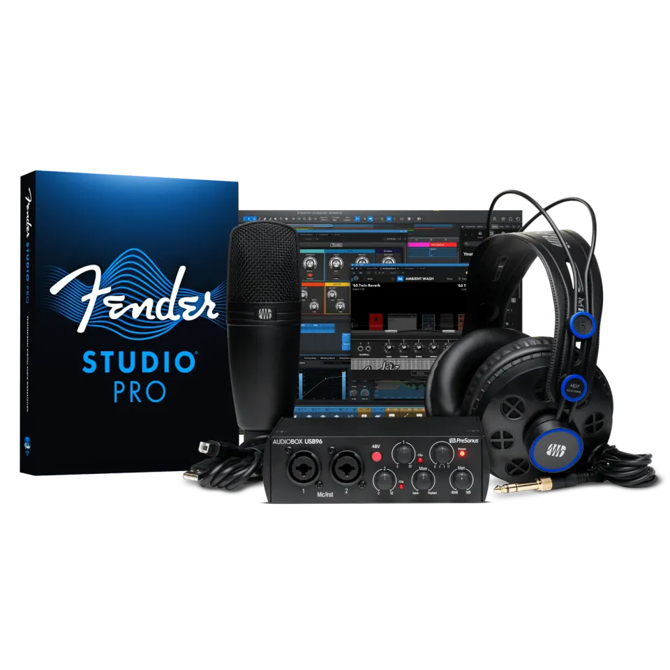 PreSonus AudioBox USB 96K Studio bundle nero microfono