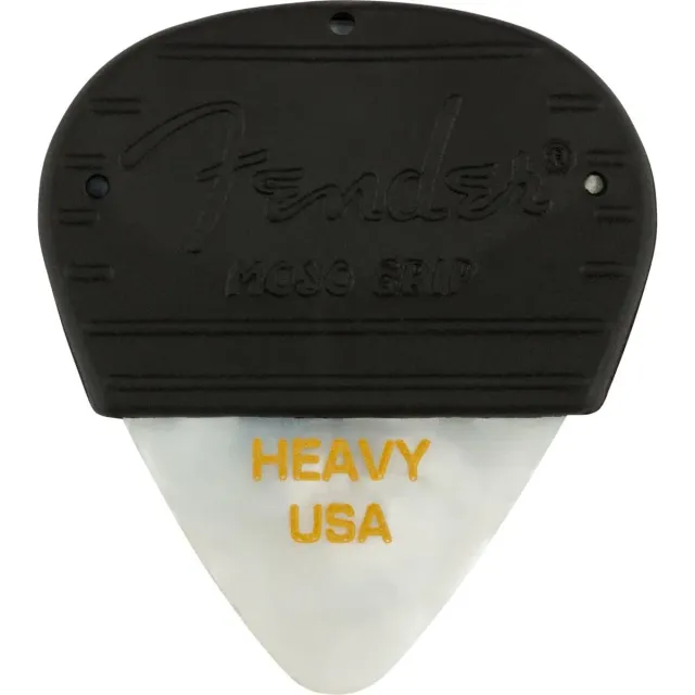 Fender Mojo Grip plettri heavy white moto 3 pezzi