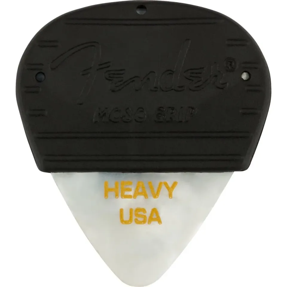 Fender Mojo Grip plettri heavy white moto 3 pezzi