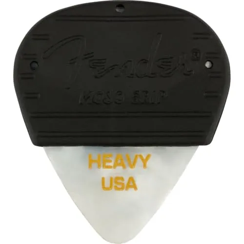 Fender Mojo Grip plettri heavy white moto 3 pezzi