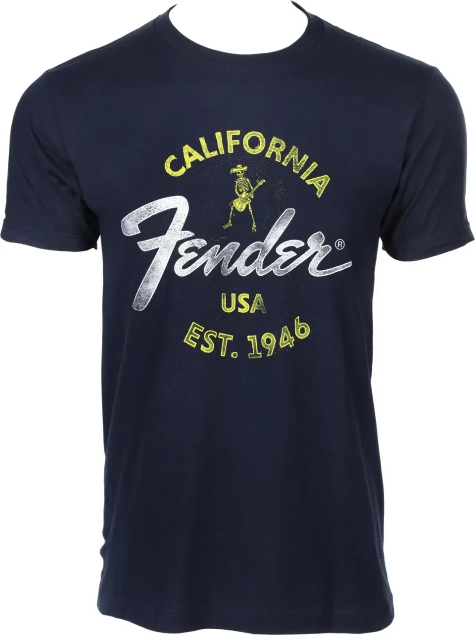 Fender Baja Blue t-shirt chitarra blu uomo XXL