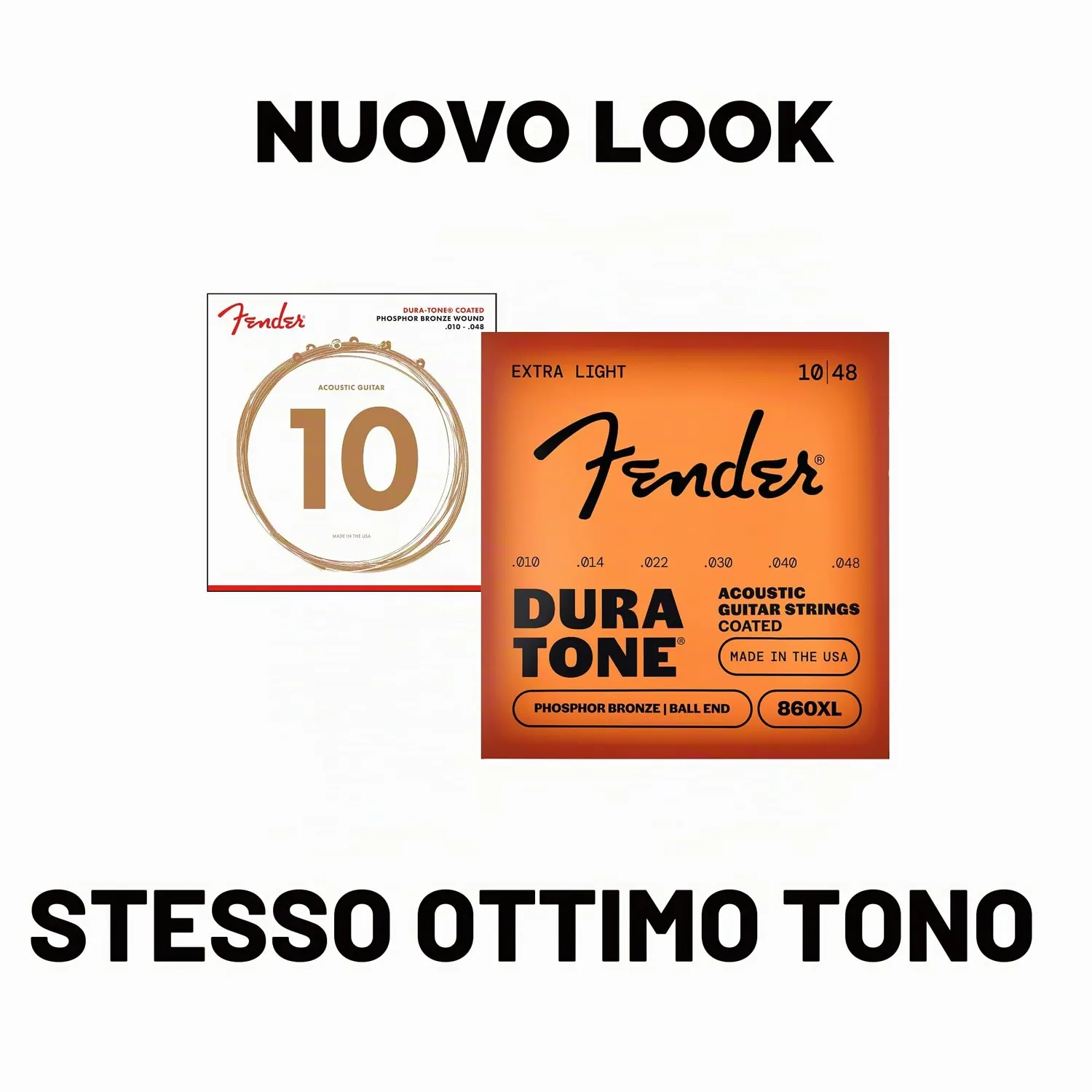 Fender 860XL Dura-Tone corde chitarra acustica 10-48 bronzo