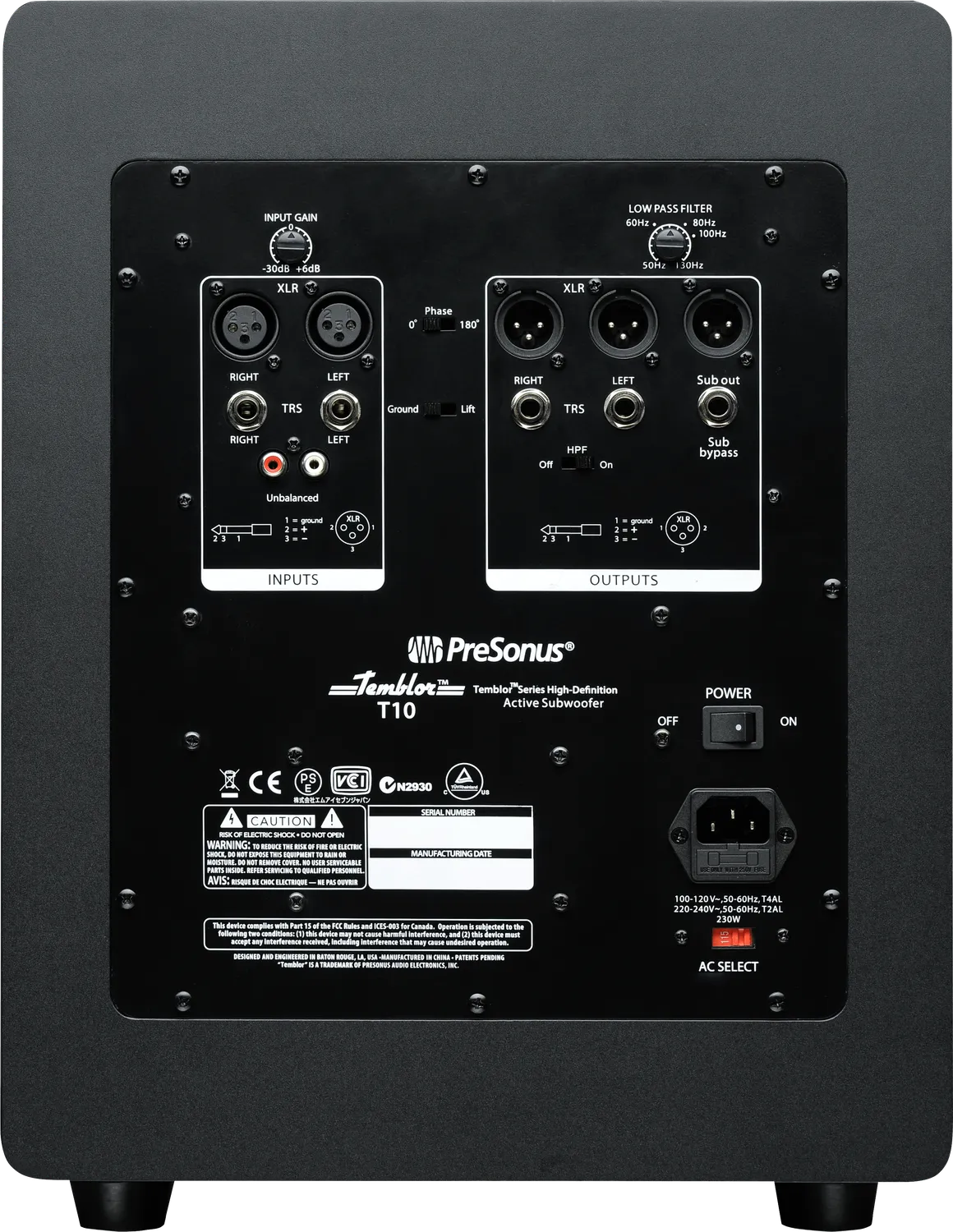 PreSonus Temblor T10 subwoofer studio 10" attivo