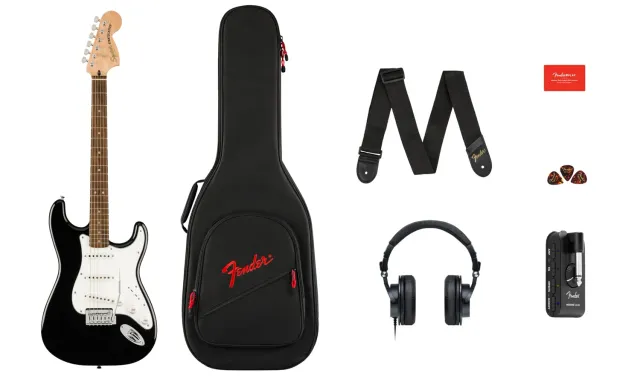 Fender Squier Affinity Stratocaster kit chitarra HSS con Mustang Micro