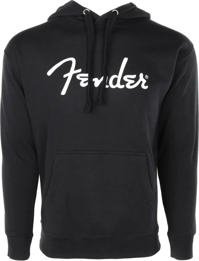 Fender Logo Hoodie Felpa con Cappuccio Nera M Cotone