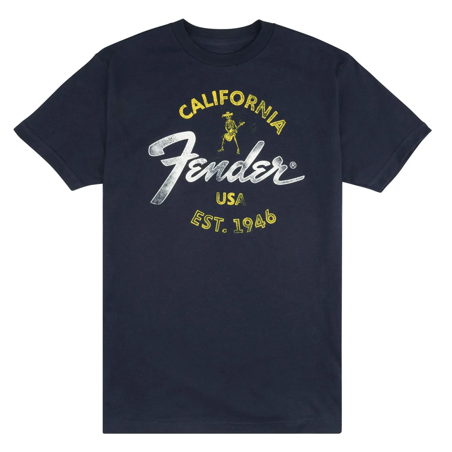Fender Baja Blue t-shirt chitarra blu uomo XXL
