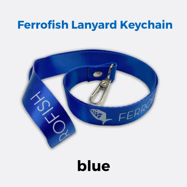 Ferrofish Lanyard portachiavi blu con gancio metallo