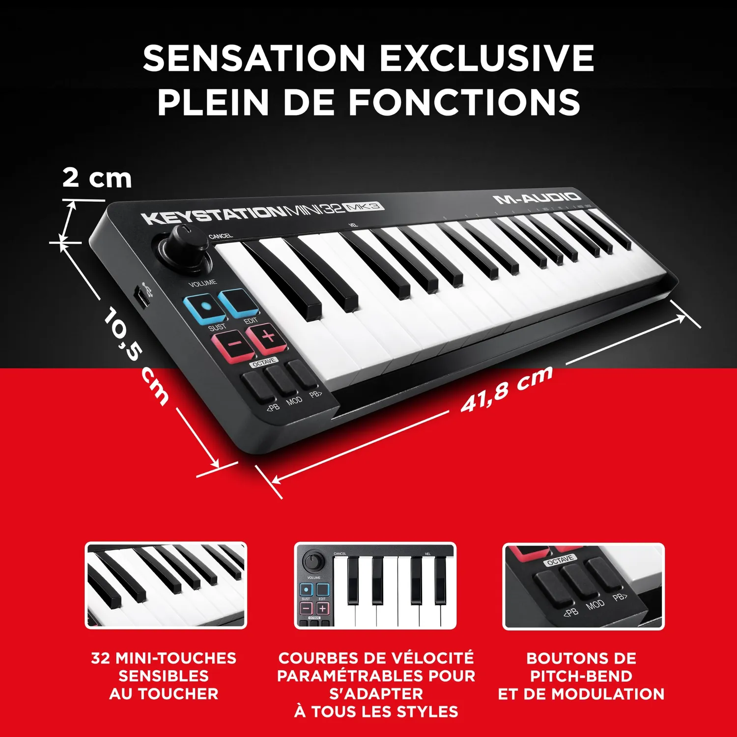 M-Audio Keystation Mini 32 MK3 tastiera MIDI USB 32 tasti
