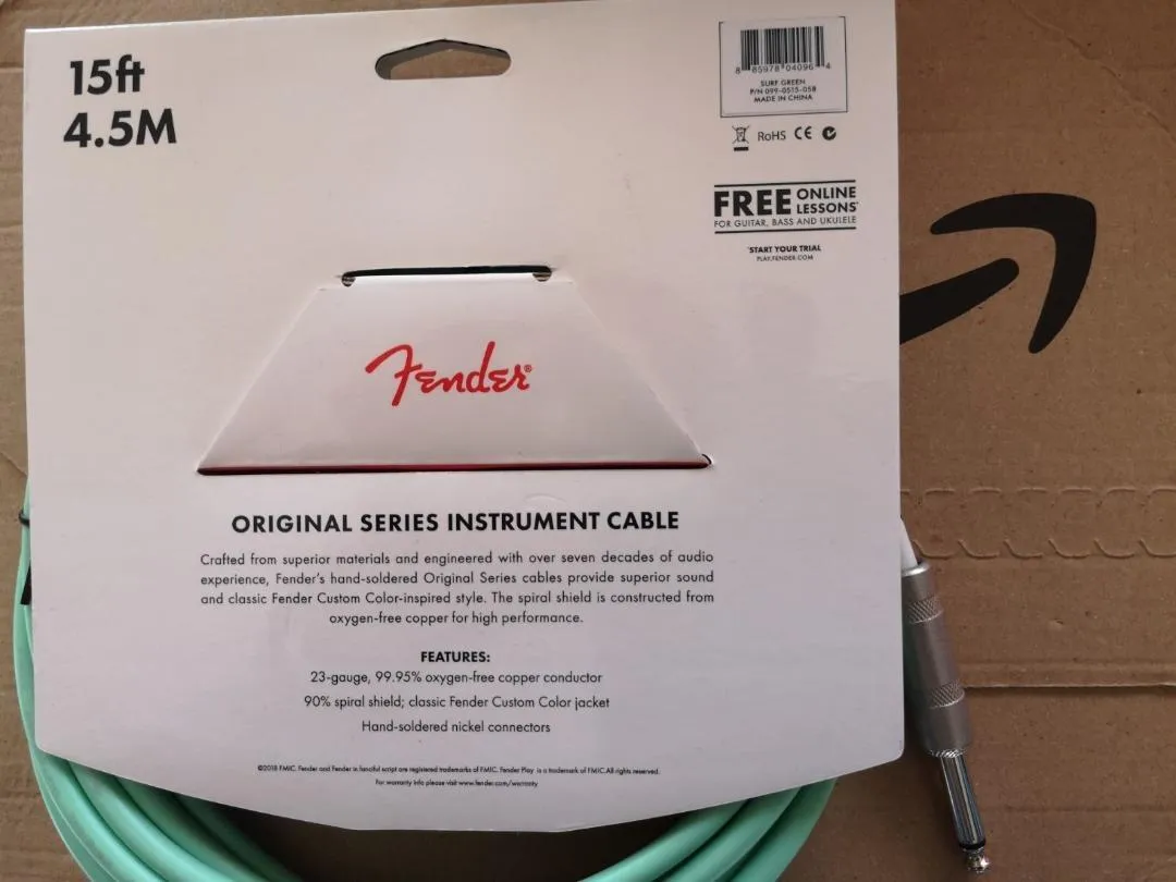 Fender Original cavo chitarra jack 4,5m blu dafne