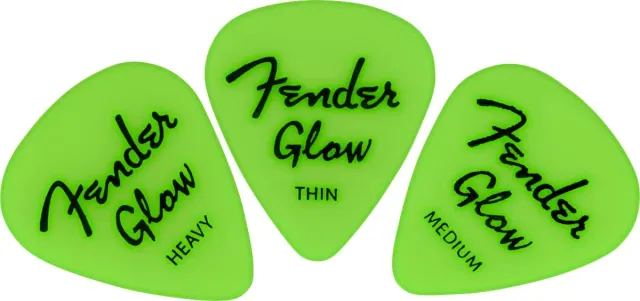 Fender 351 Plettri Chitarra Glow Mix 12 Pezzi Fluorescenti