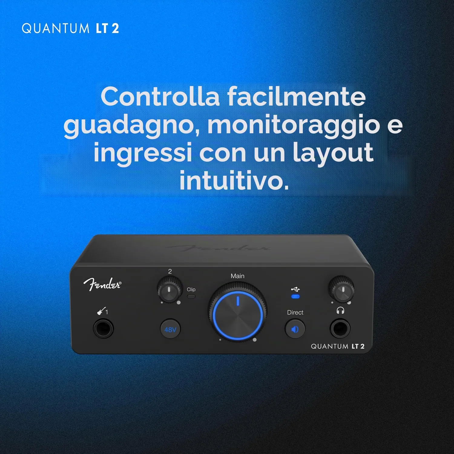 Fender Quantum LT2 interfaccia audio USB-C bassa latenza