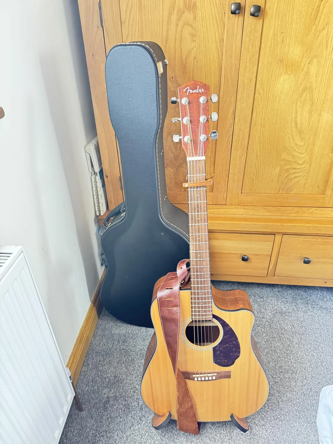 Fender Tracolla Chitarra Pelle Abbronzatura 6,3 cm