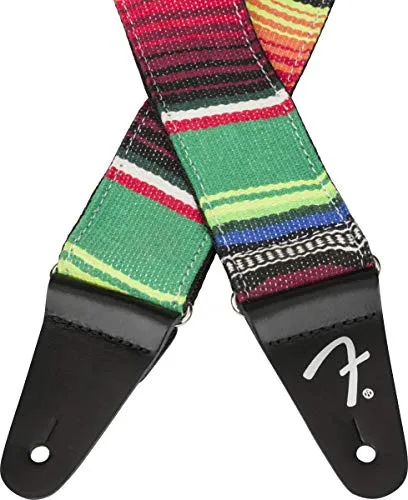 Fender Serape Tracolla Chitarra 5 cm Verde Floreale fantasia messicana