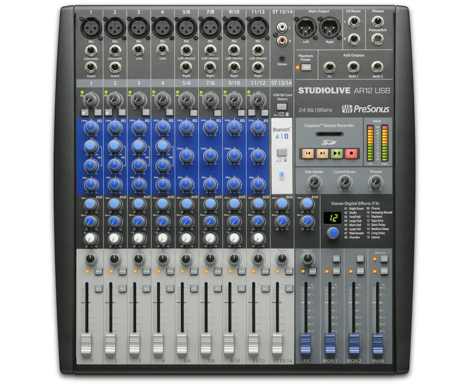 PreSonus StudioLive AR12 USB mixer 14 canali Bluetooth