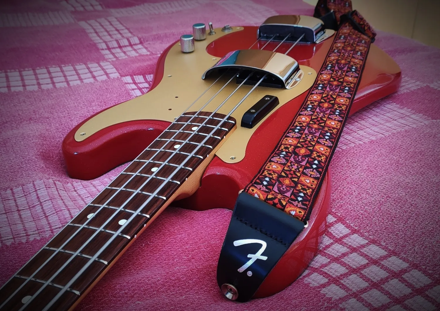 Fender Festival tracolla chitarra blu 5cm mosaico