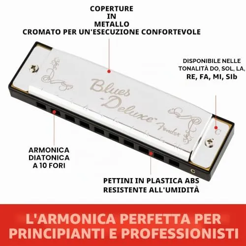 Fender Blues Deluxe Armonica Set 3 Pezzi C-G-A