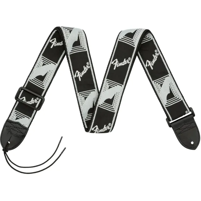 Fender Monogram Tracolla Chitarra 2" Nero Grigio intrecciata