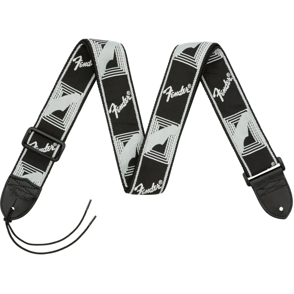 Fender Monogram Tracolla Chitarra 2" Nero Grigio intrecciata