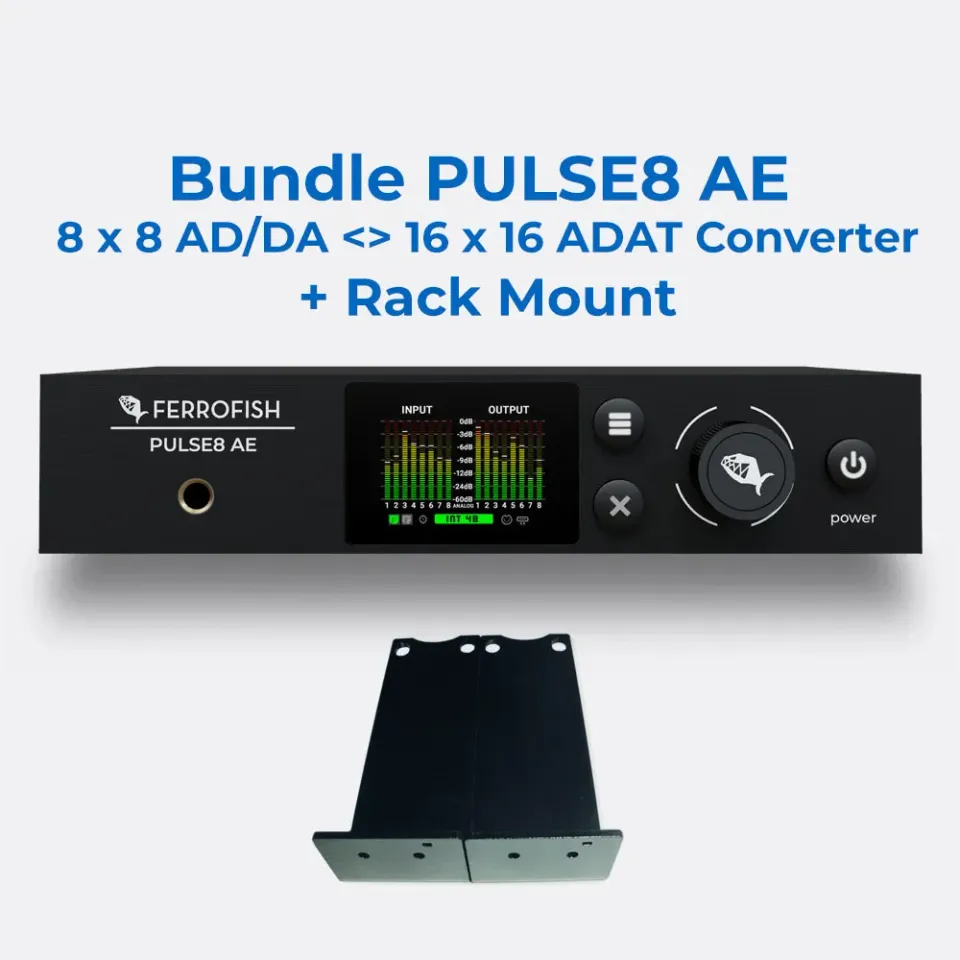 Ferrofish Pulse8 AE convertitore AD/DA 8x8 con staffe rack