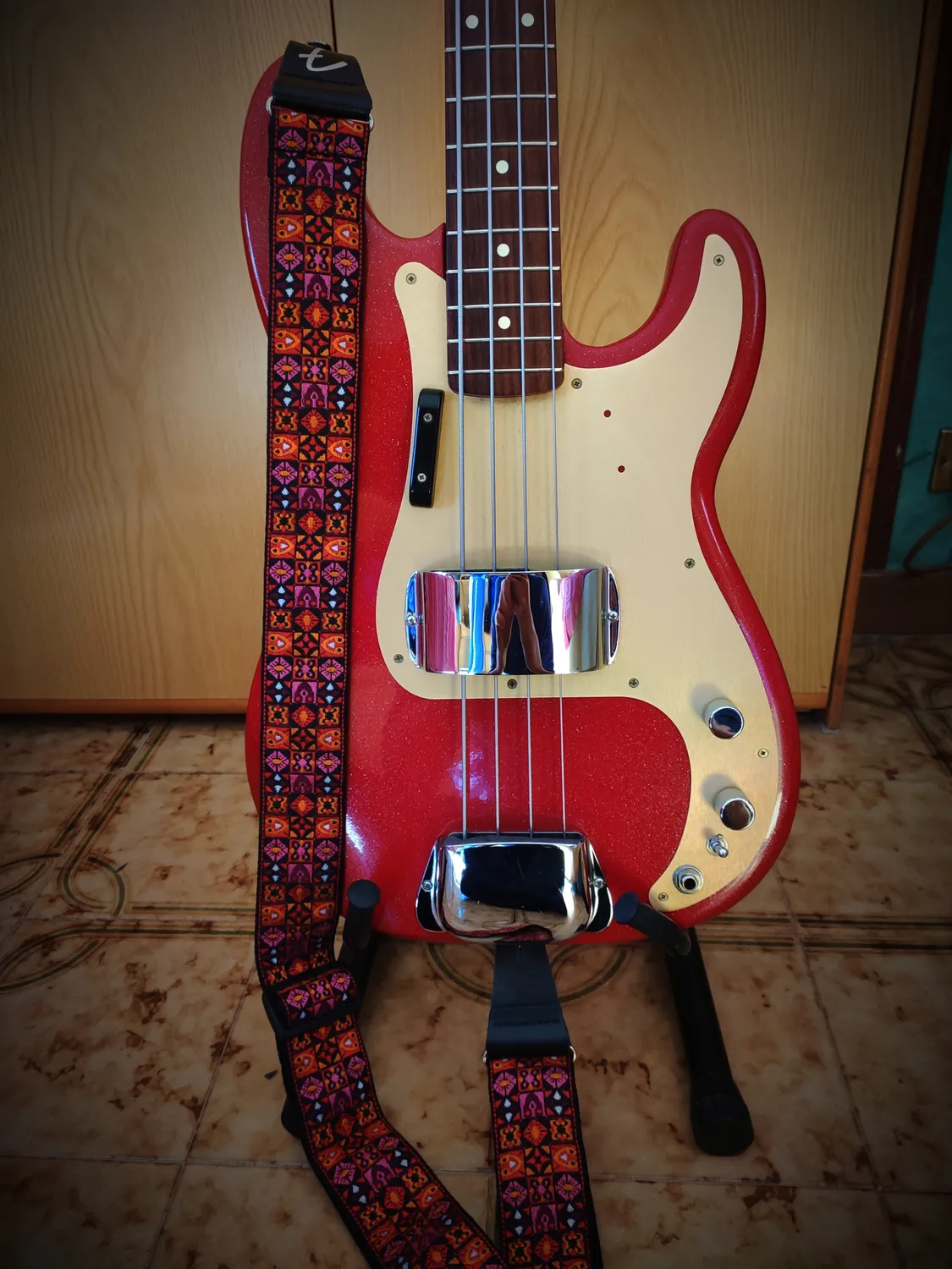 Fender Festival tracolla chitarra blu 5cm mosaico